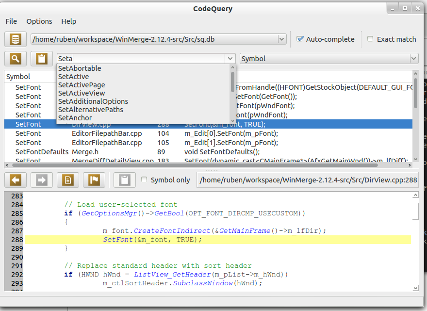 CodeQuery screenshot