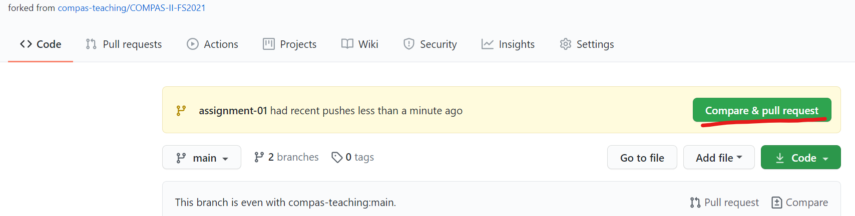 Start a pull request