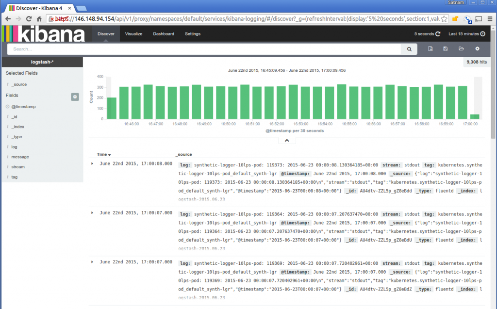 Kibana facilitates advanced searching on log content