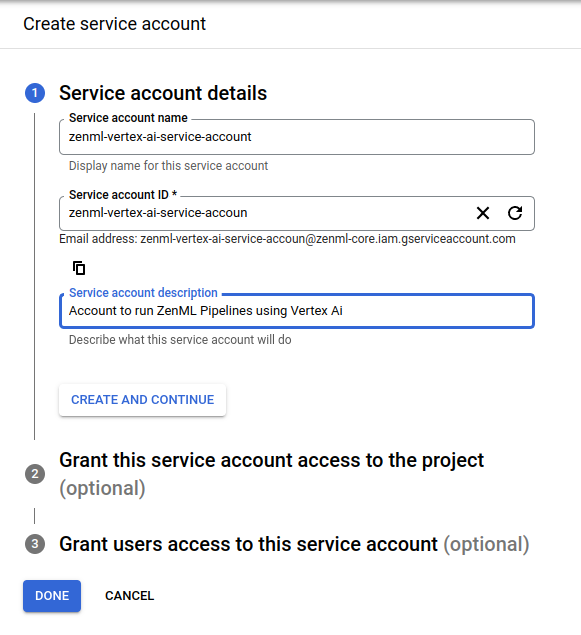 Grant user access to Service Account