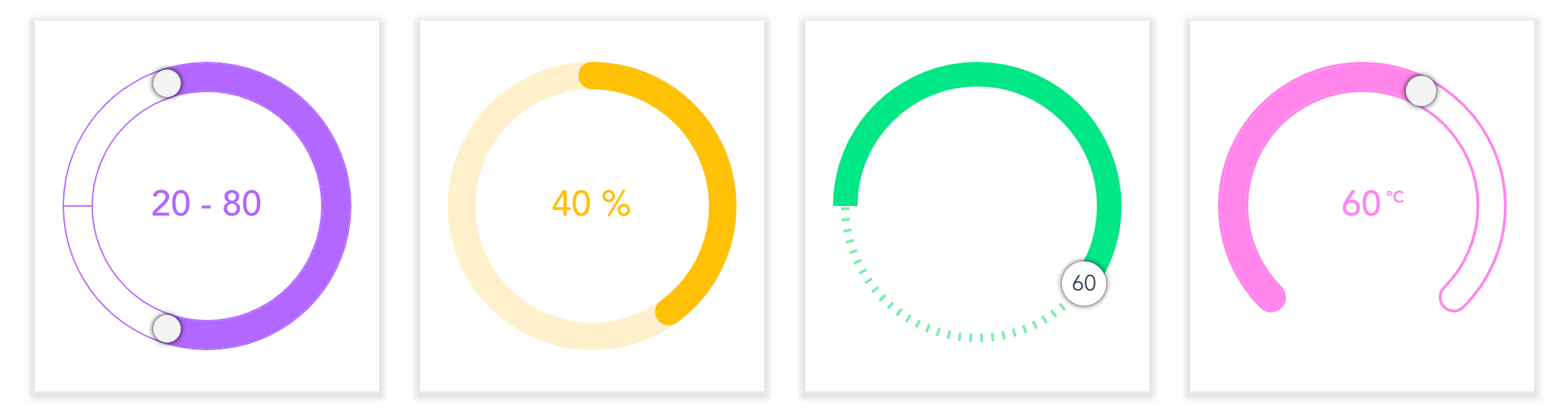 vue-round-slider - colourful appearances