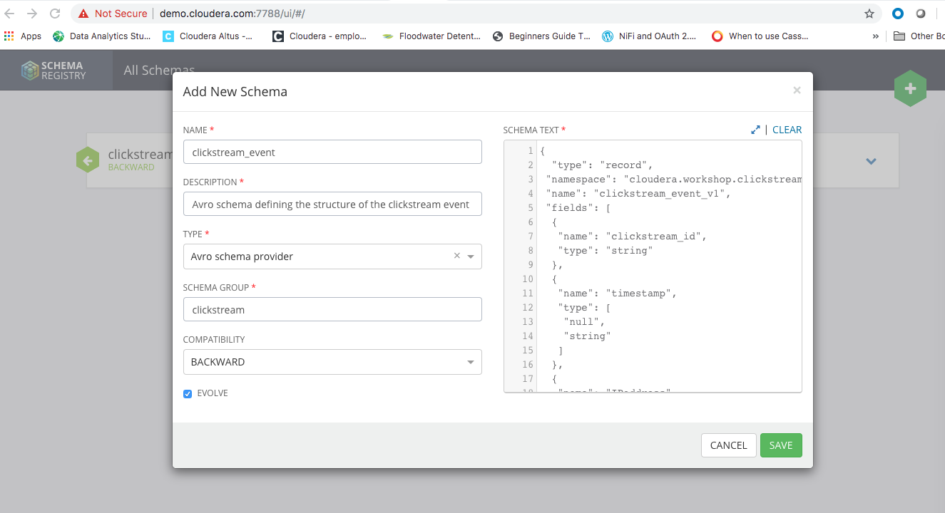 Avro schema creation