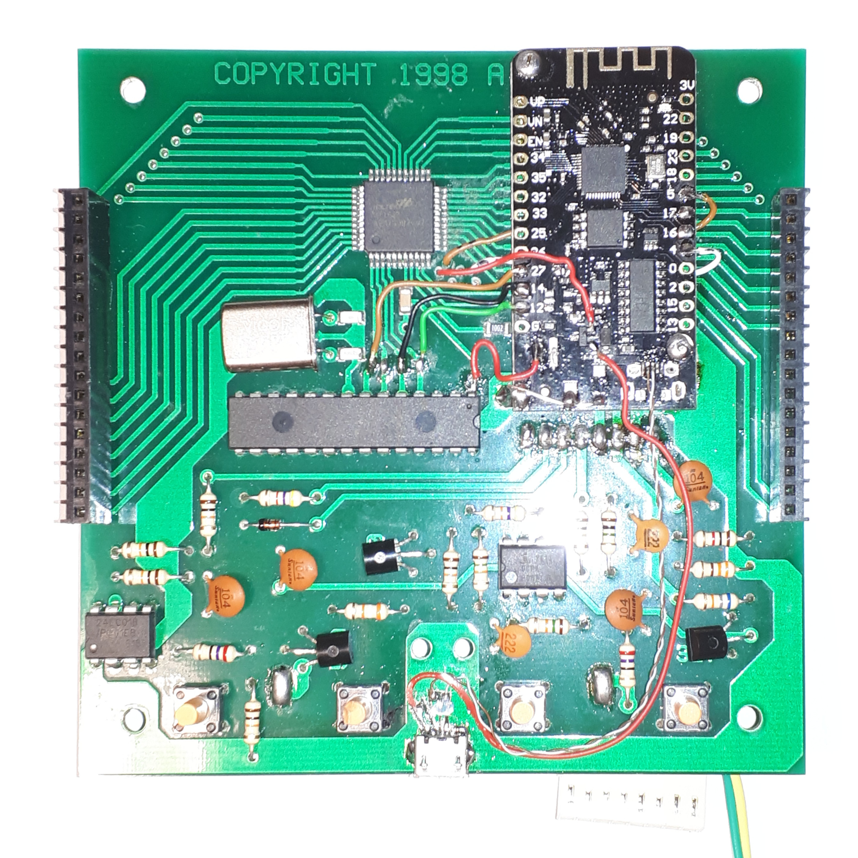 modded pcb1 front with ESP32 board