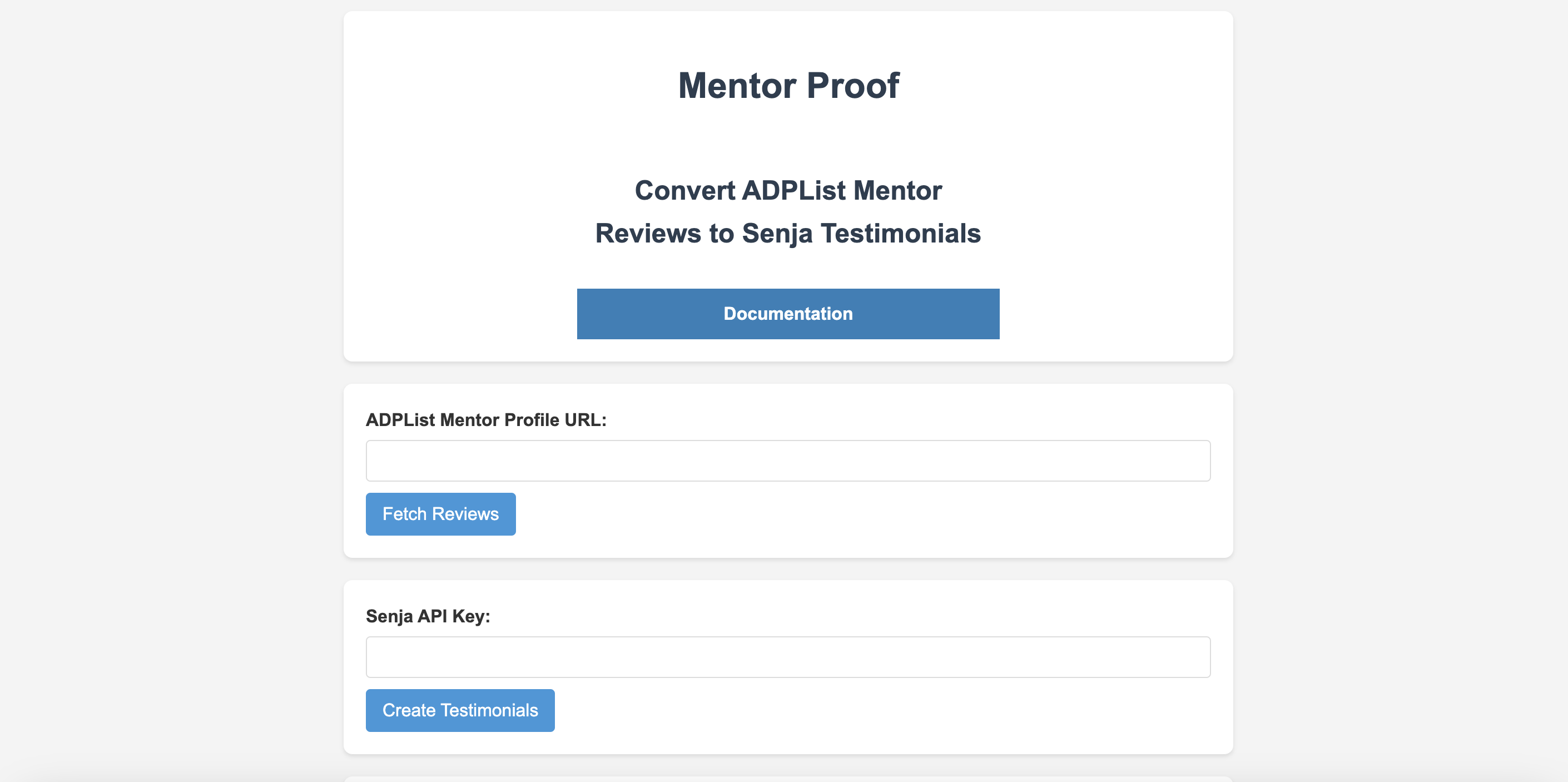 Mentor Proof app demo