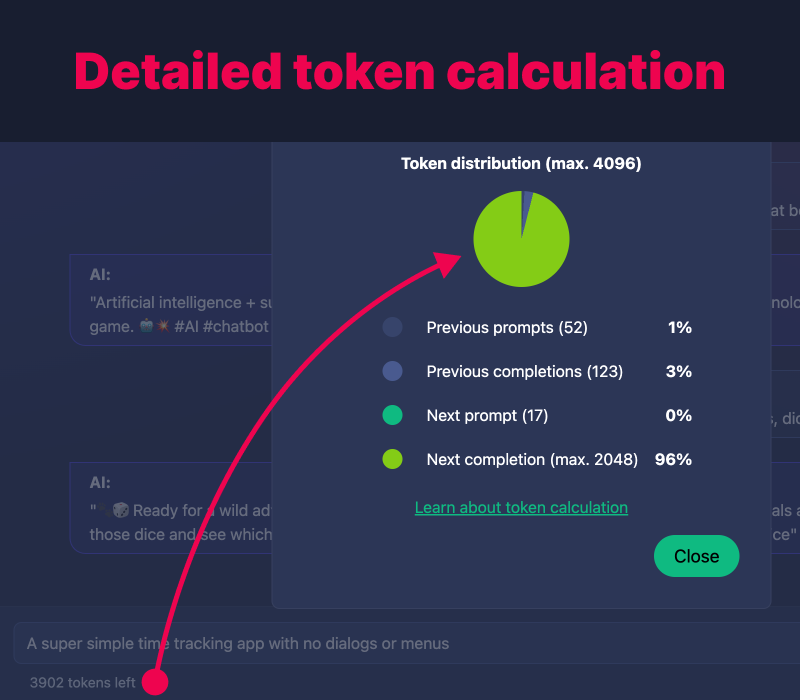 Token calculation