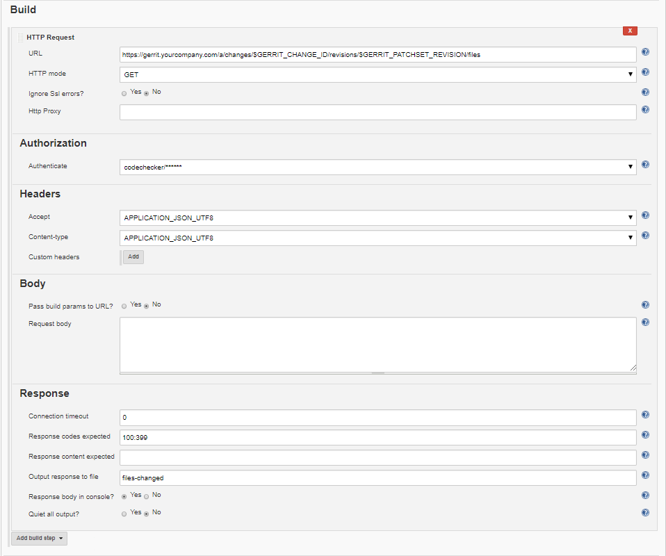 HTTP Request configuration (get the changes)