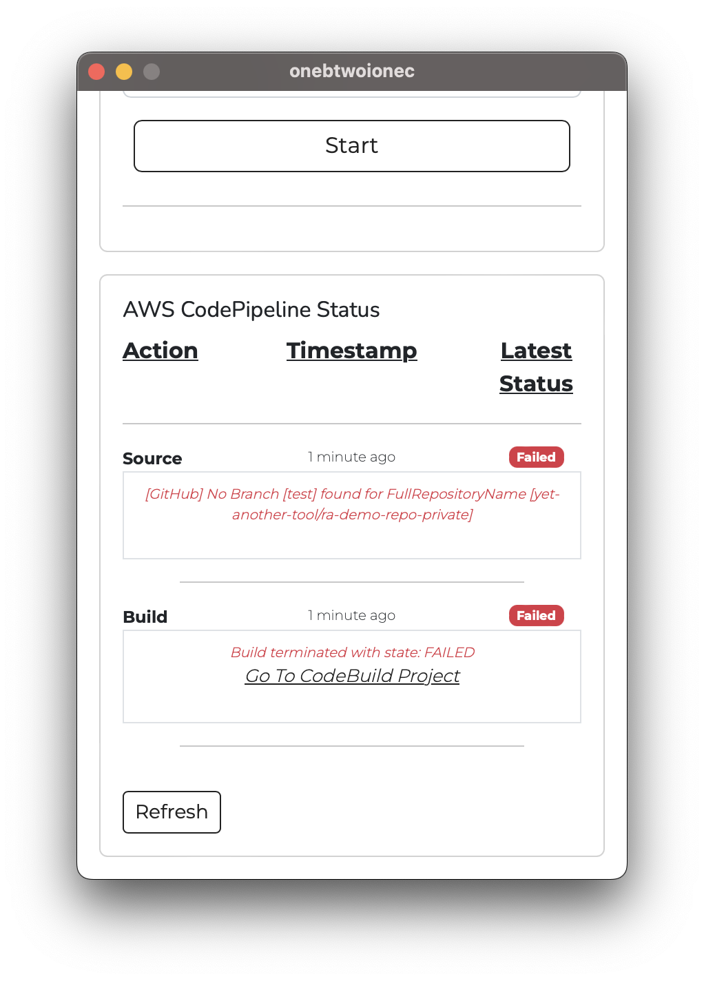 CodePipeline Source Error Handling