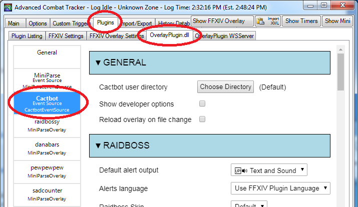 config panel