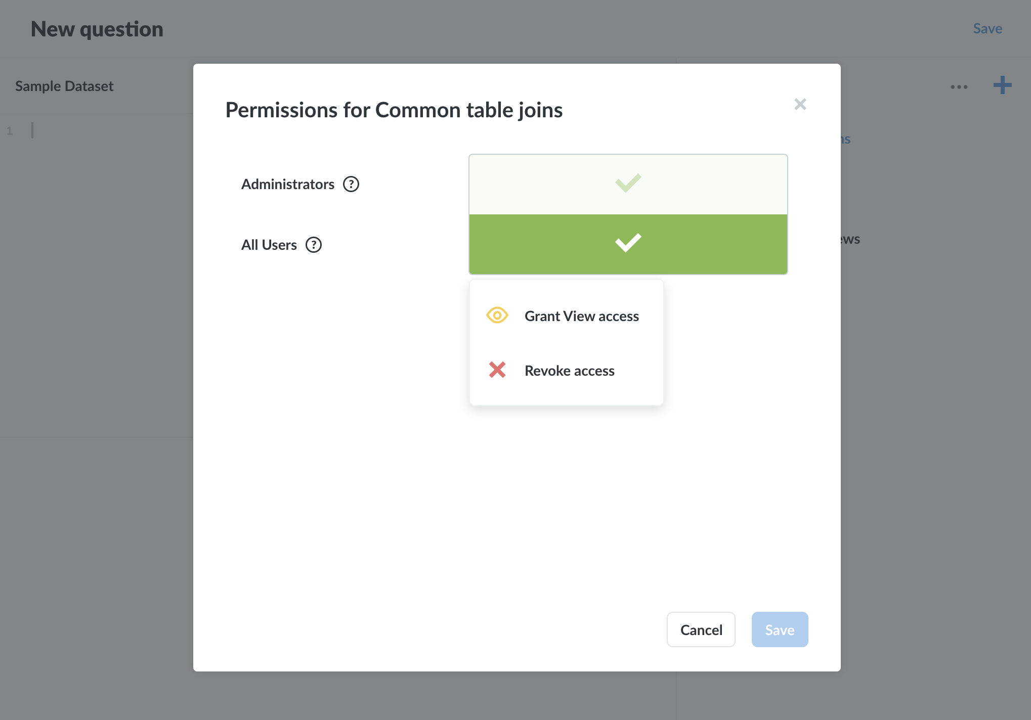 Change permissions