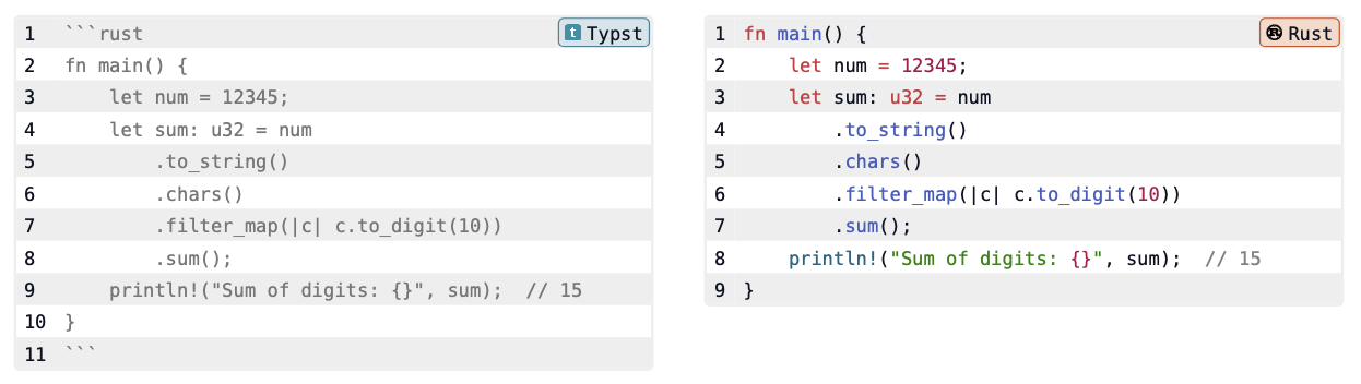 Example code listings