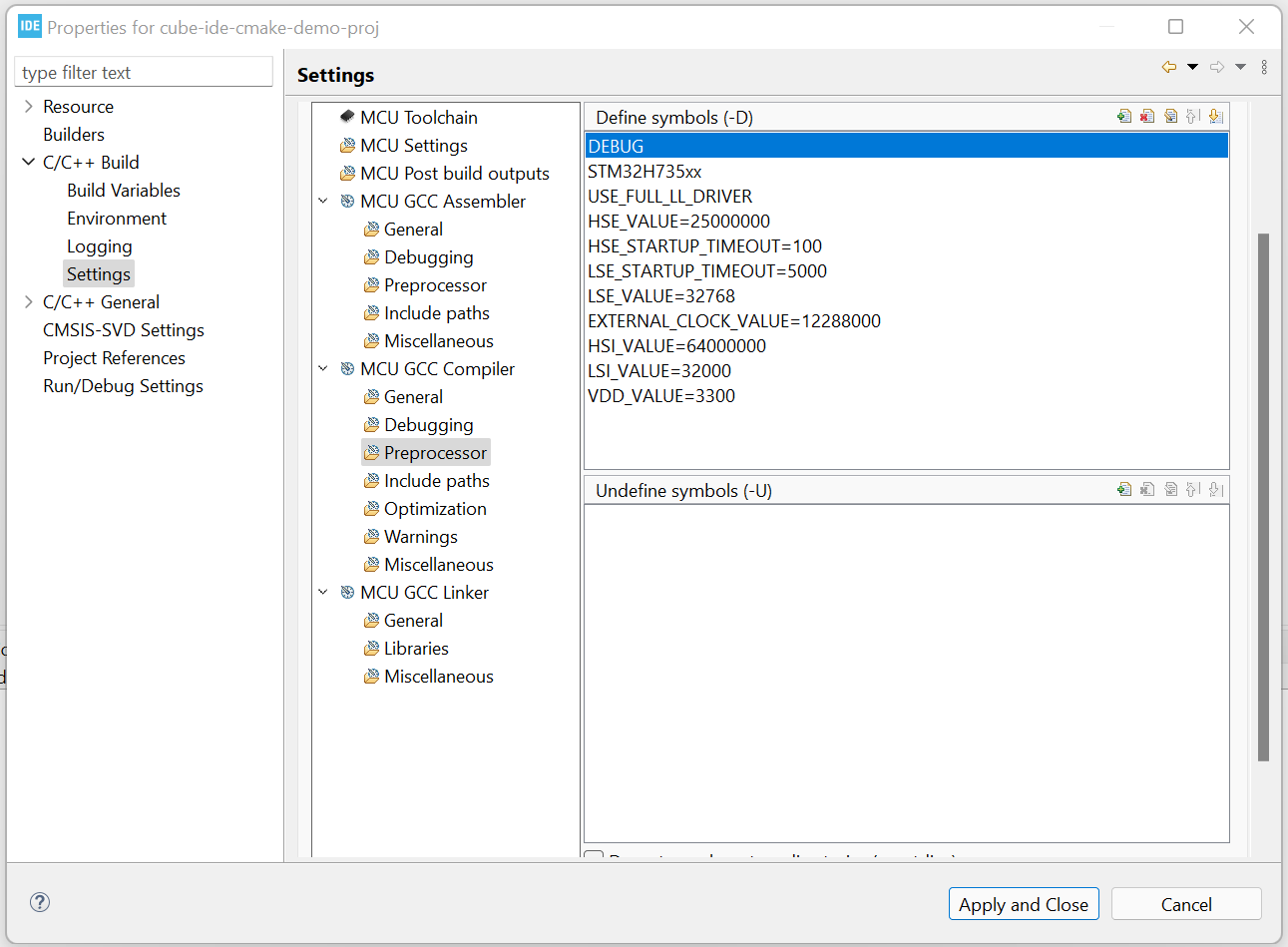 STM32CubeIDE - symbols