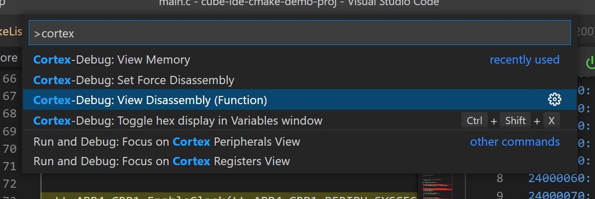 VSCode - Debug session - Memory view