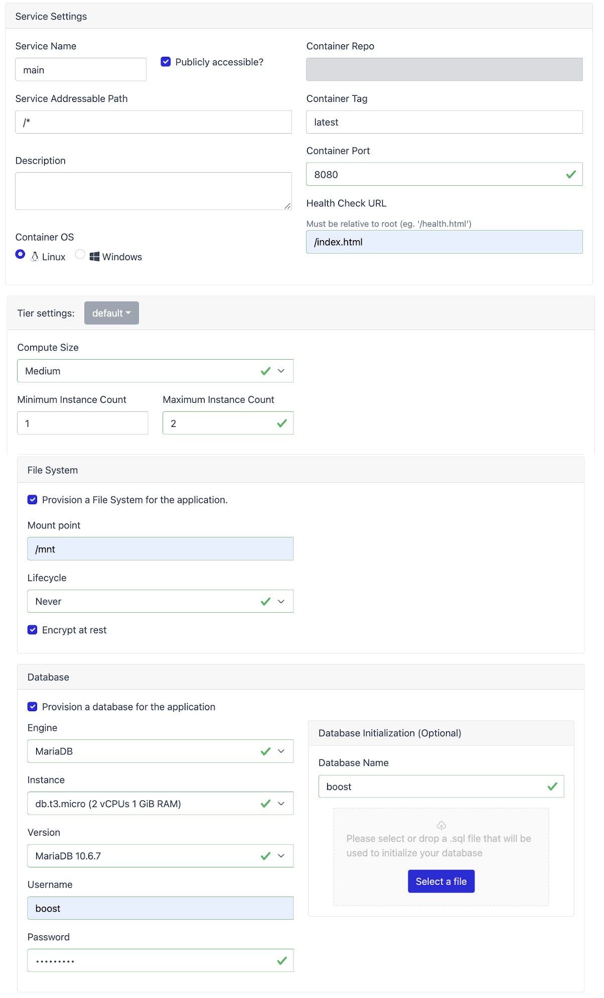 Sample App Config