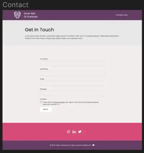 Contact page