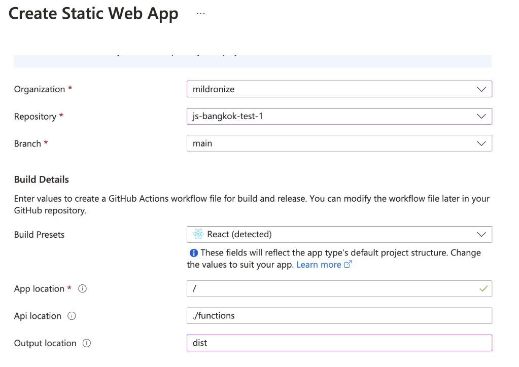 Azure Static Web App