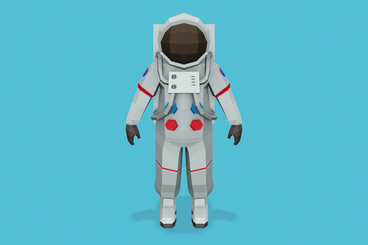 A 3D model of an astronaut