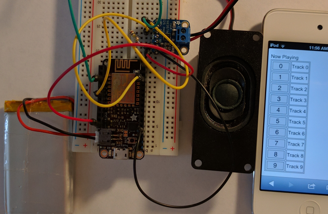 ESP8266, I2S DAC, speaker, battery