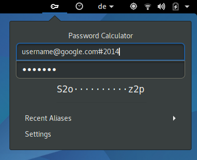 Password Calculator Screenshot