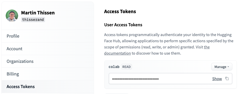 Huggingface Access Token