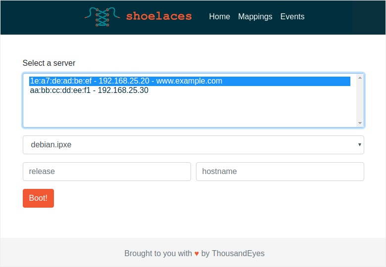 Shoelaces frontend - Host detected