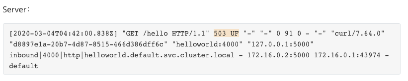 Upstream connection failure