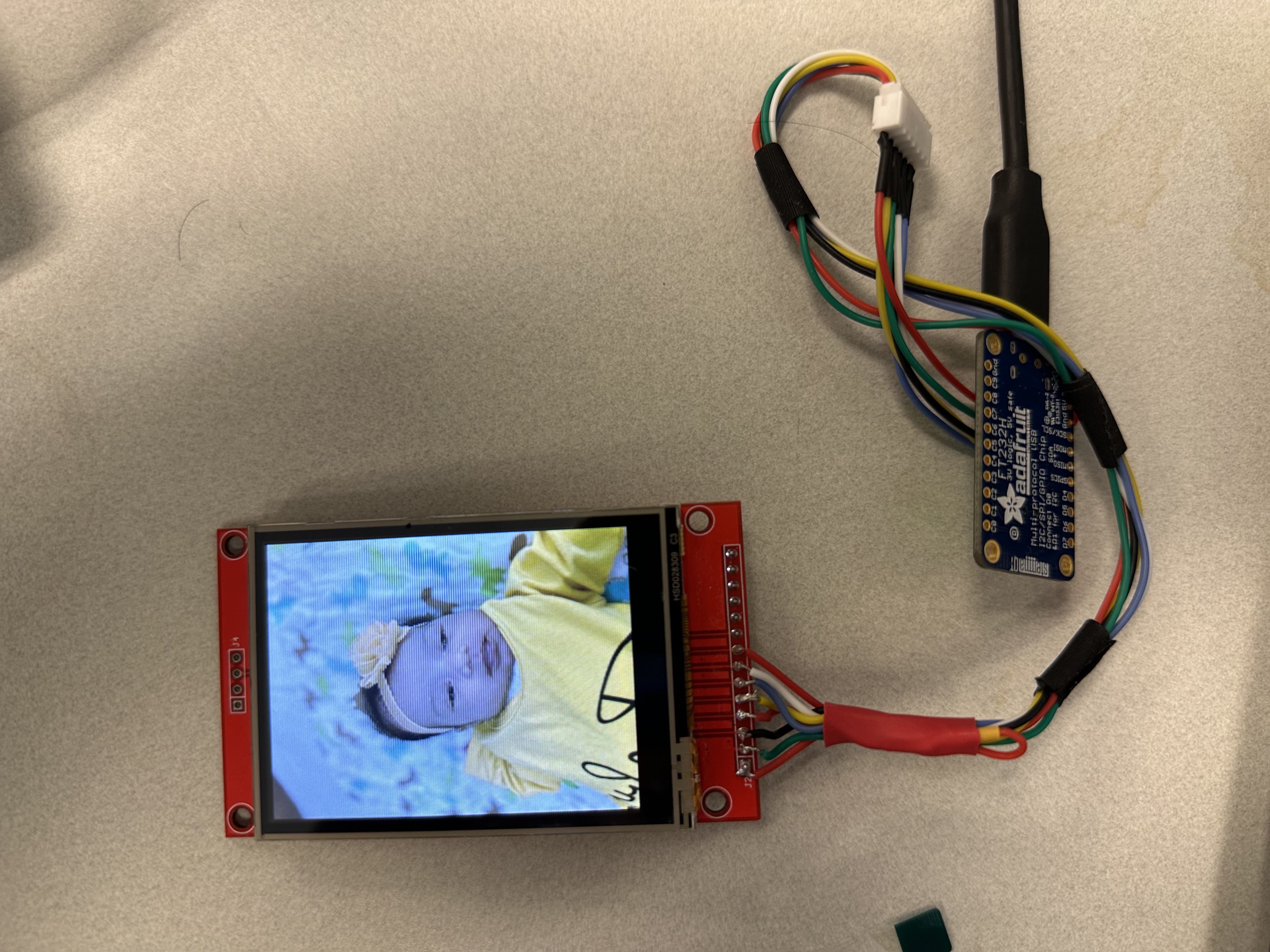 2.8inch LCD display connected with Adafruit FT232H chip