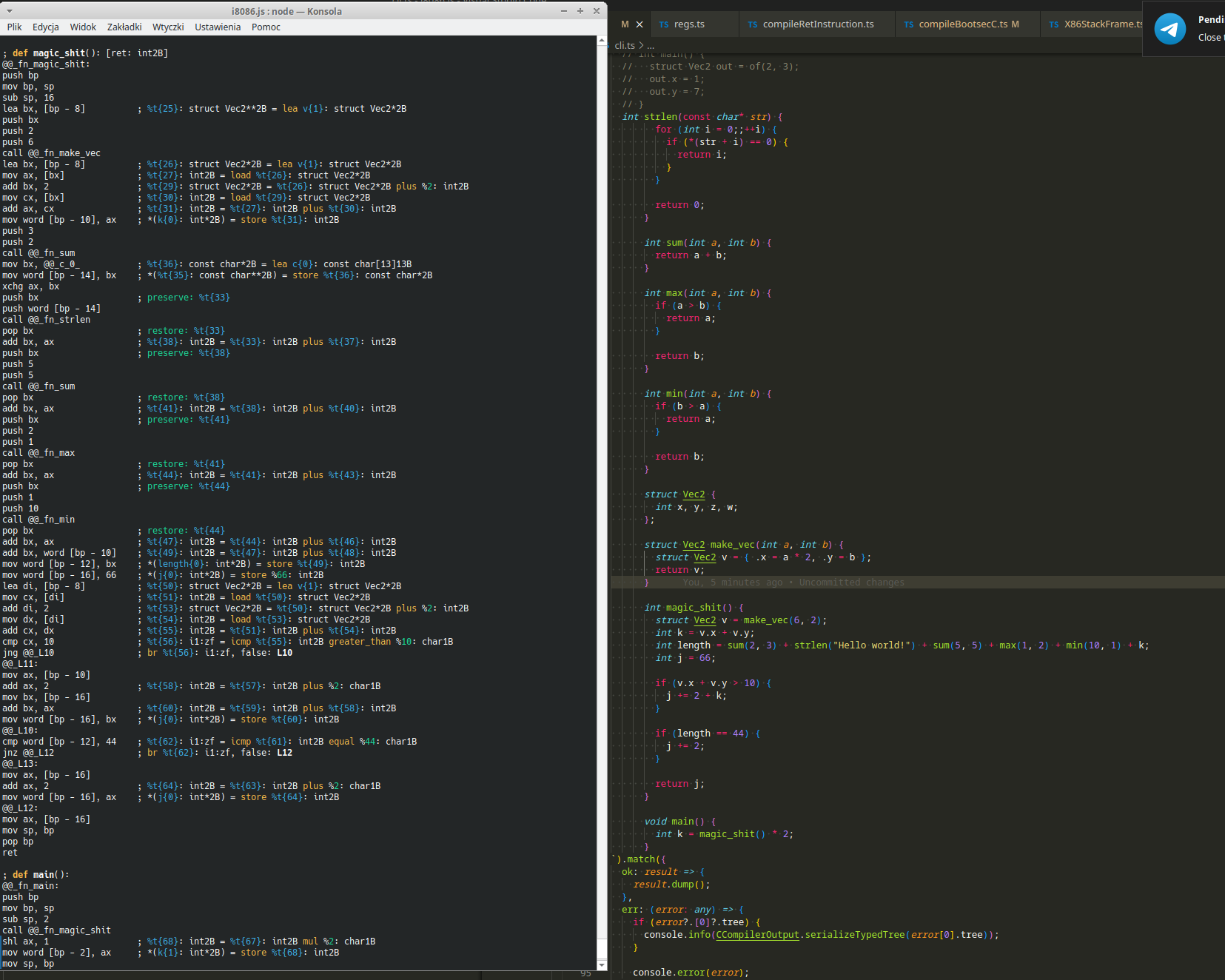 C Compiler Advanced Expressions