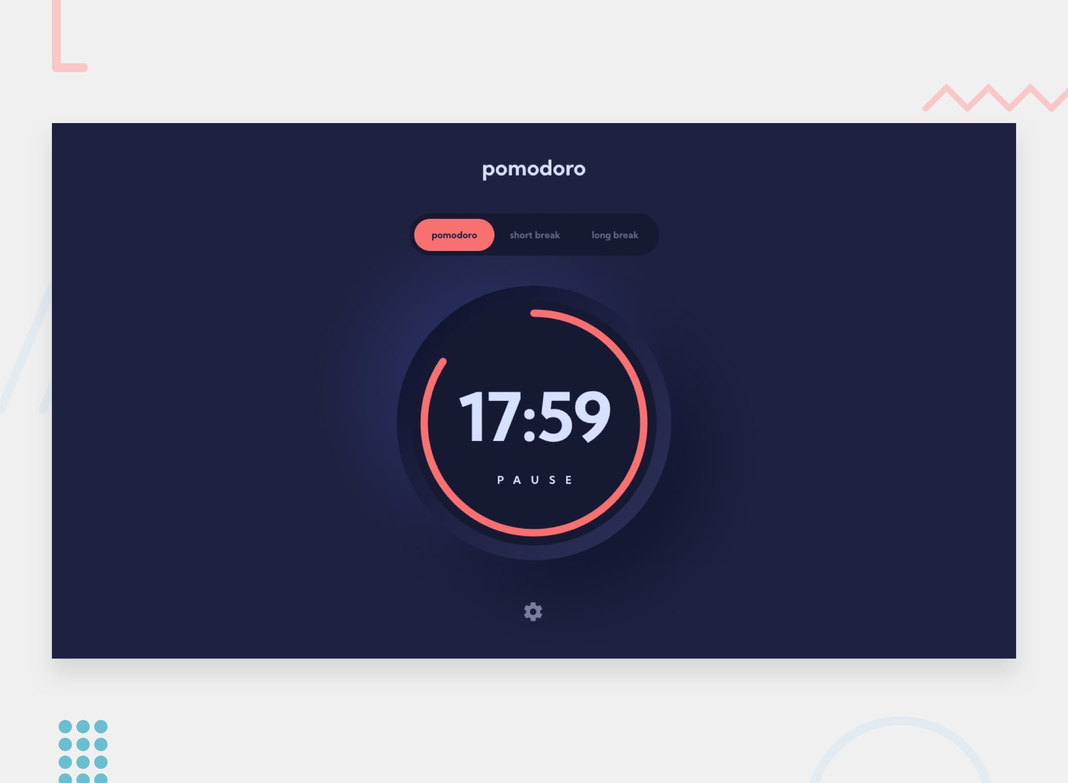 Design preview for the Pomodoro App Project