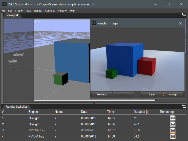 Screenshot of Render Statistics