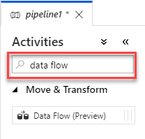 Searching for the data flow activity