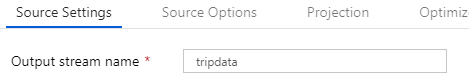 Setting the output stream name to tripdata