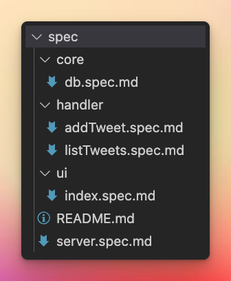 Example of spec files