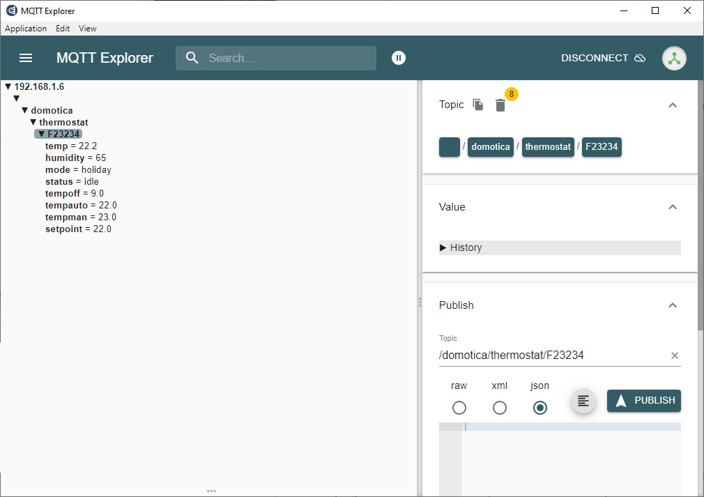 MQTT Data Structure Screen