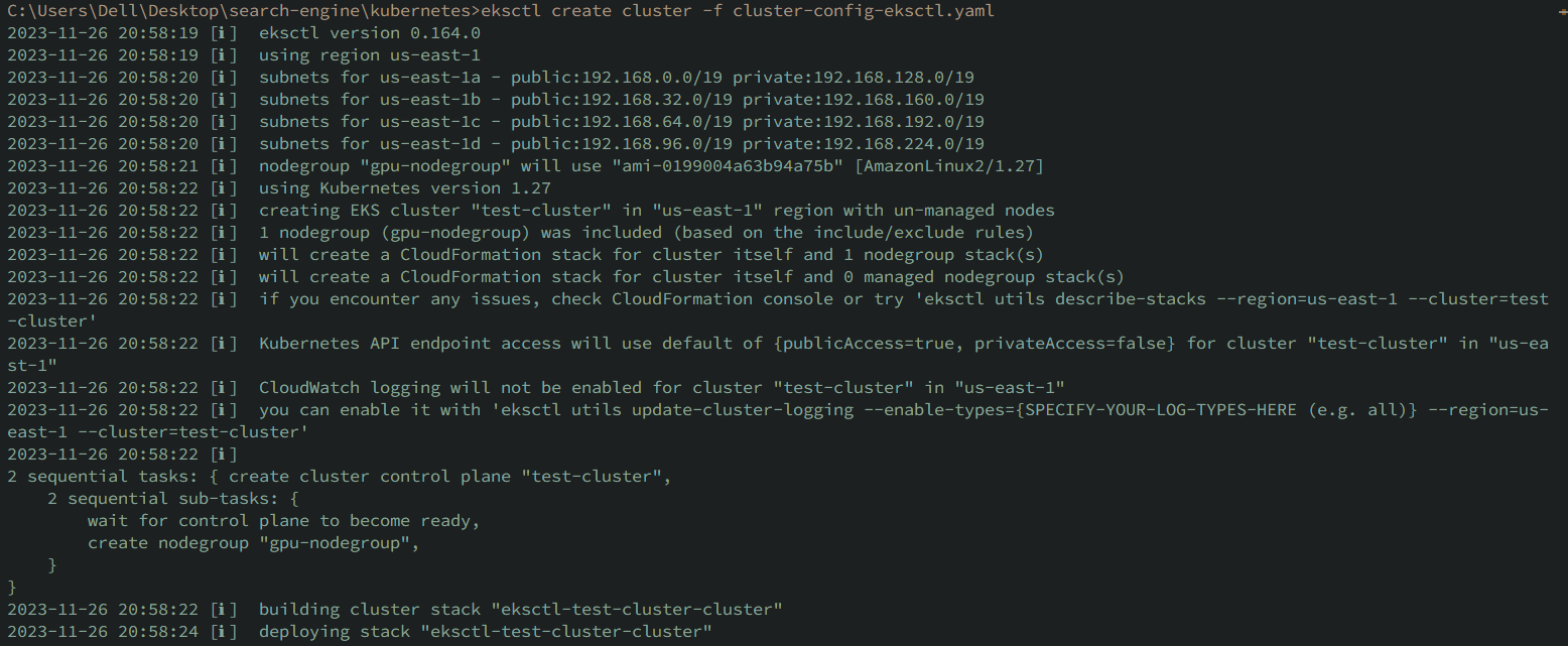 Creating a Cluster and Node Group