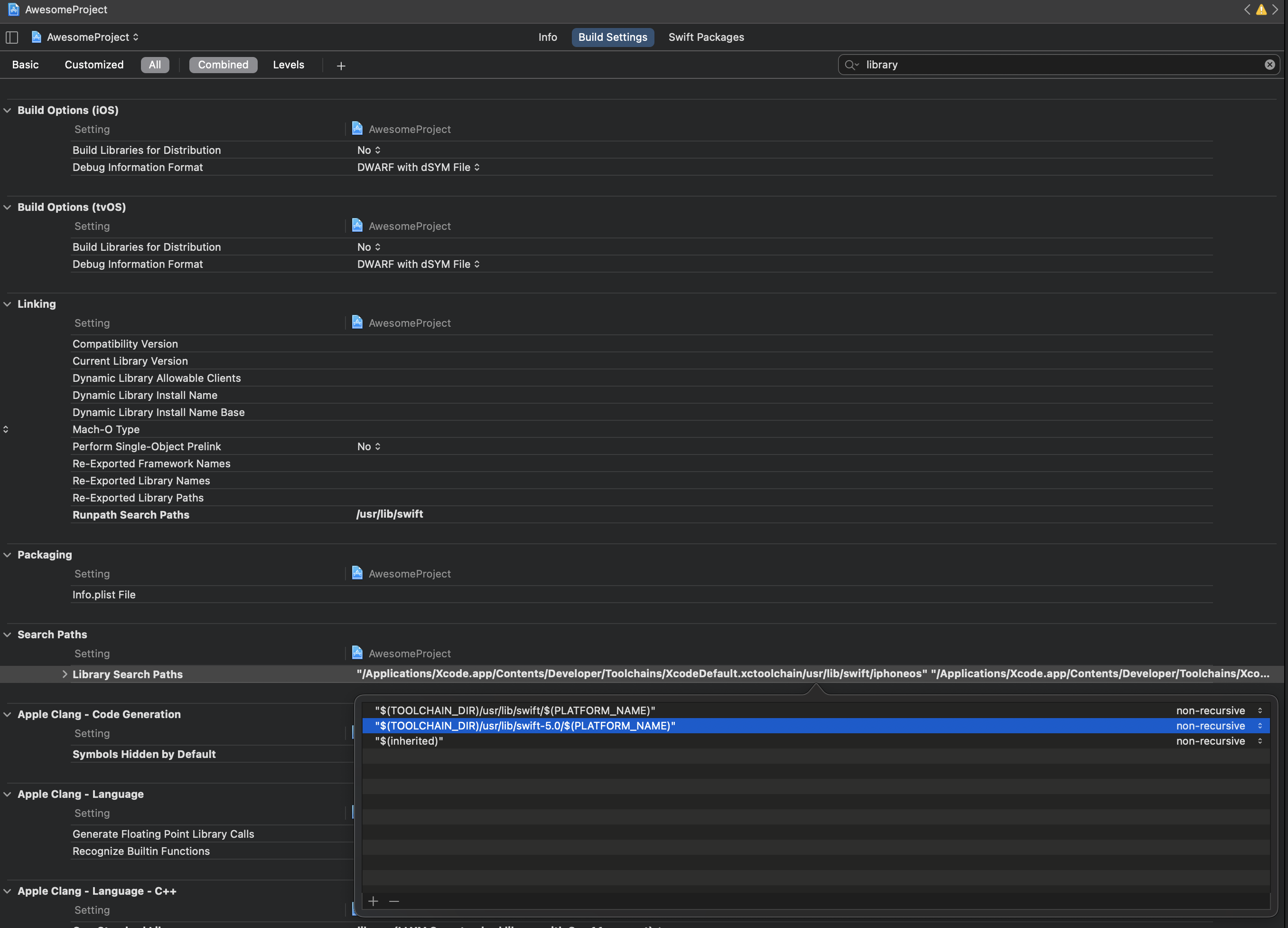 build setting path