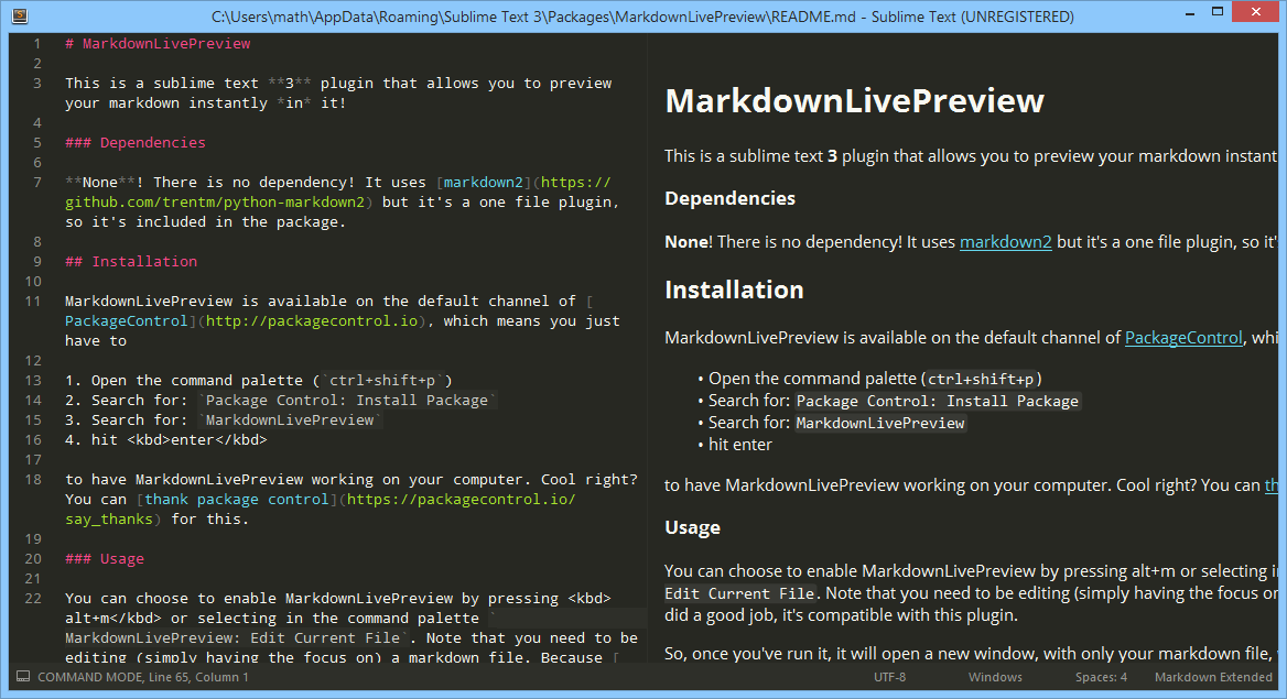 MarkdownLivePreview Screenshoot