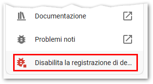 Estrazione log di debug