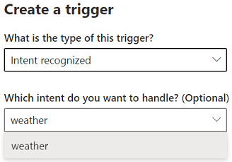 weather intent trigger