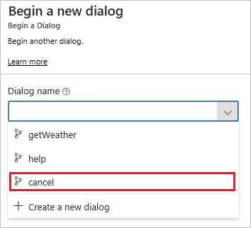 Selecting the "help" dialog in the Properties panel