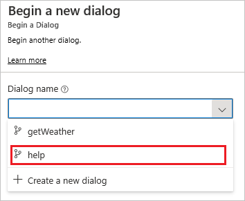 Selecting the "help" dialog in the Properties panel