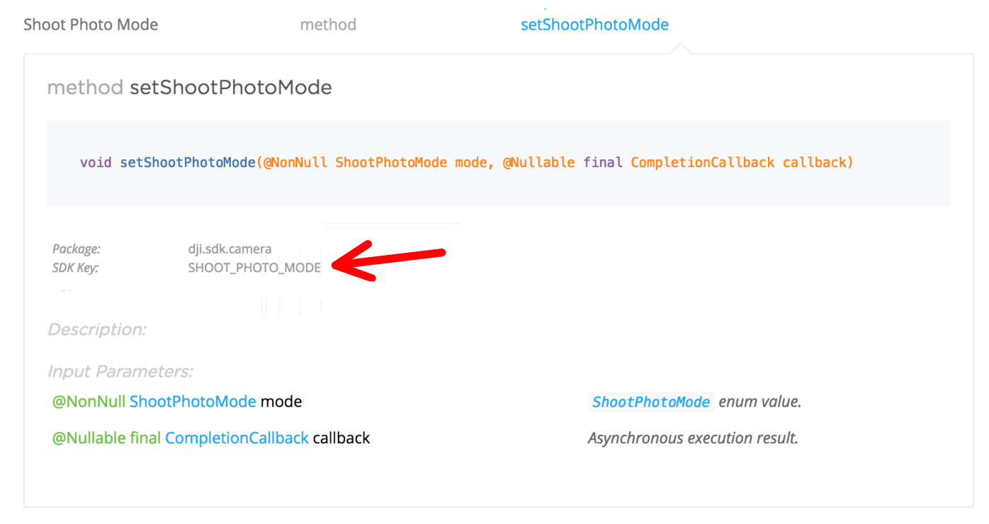 Param Key in existing documentation