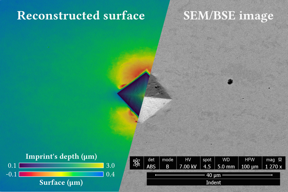 Reconstruction of the indented surface