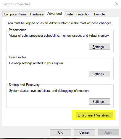 Environment Variable Setup