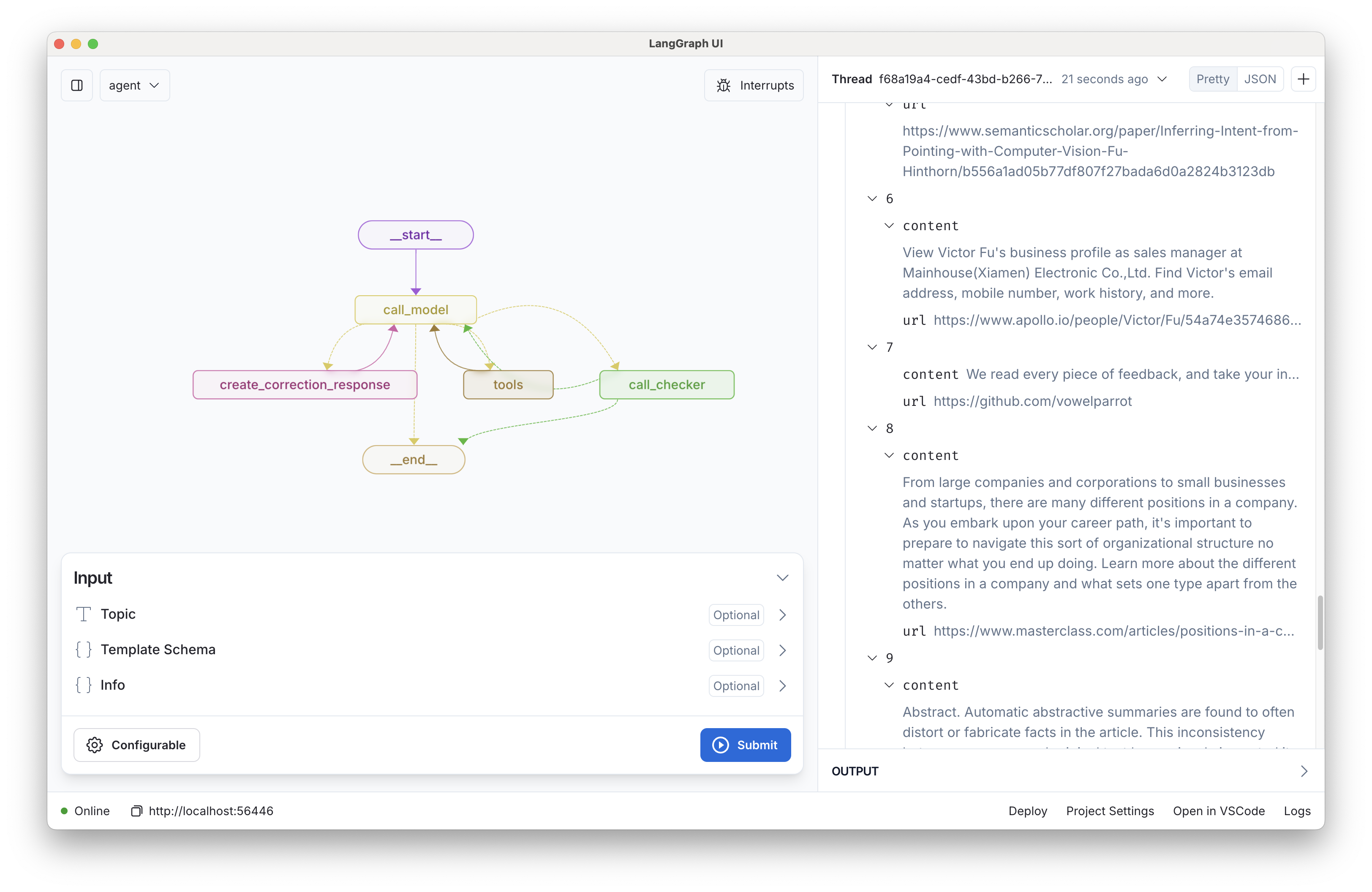 Graph view in LangGraph studio UI