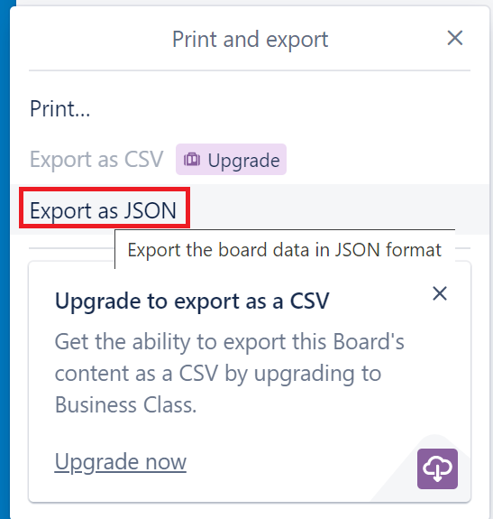 Trello - Export as JSON