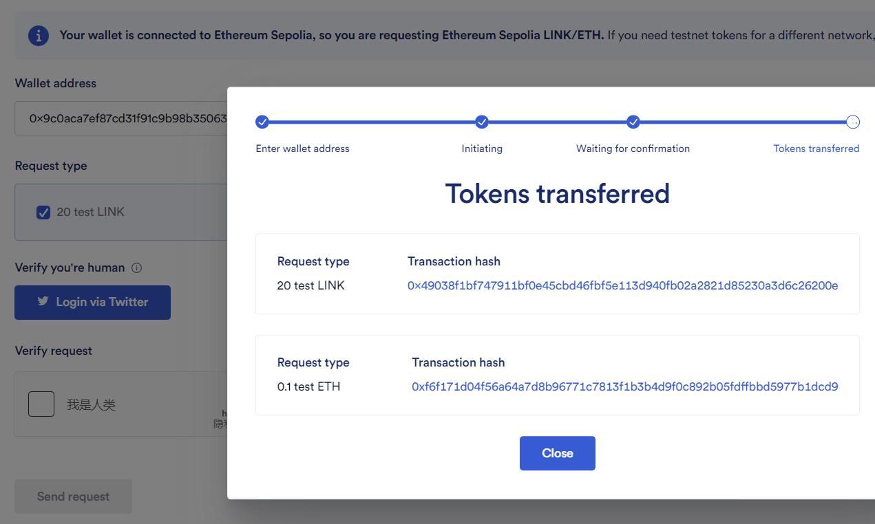 Obter LINK e ETH na Testnet Sepolia