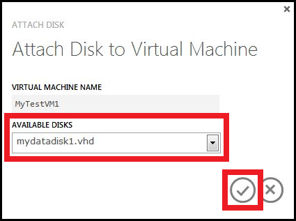 Enter data disk details