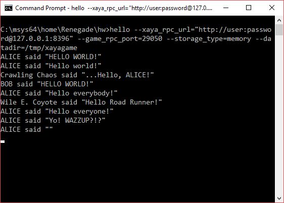 Screenshot of Hello World