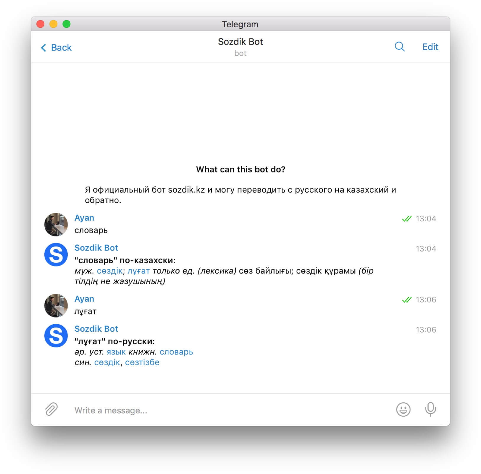 Telegram screenshot