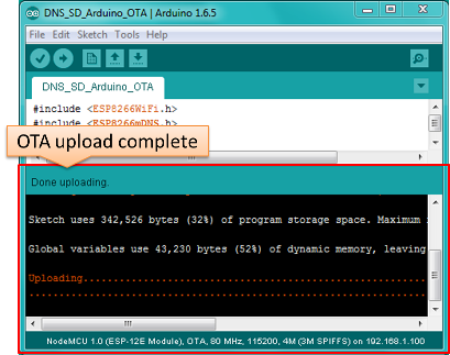 OTA upload complete